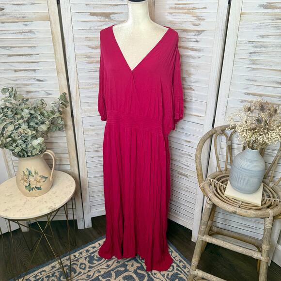 OLD NAVY NWT Women's PLUS XXL TALL Empire Waist Pink Tangiers Gauze Maxi Dress - Picture 5 of 13